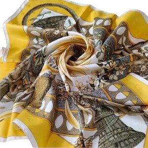NEW Hermes Amours Bee Sunflower Jacquard Hermes Silk Scarf 1999 Annie Faivre